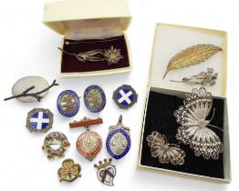 A silver Norwegian marriage brooch, a silver Long service medallion for the Royal Highland &