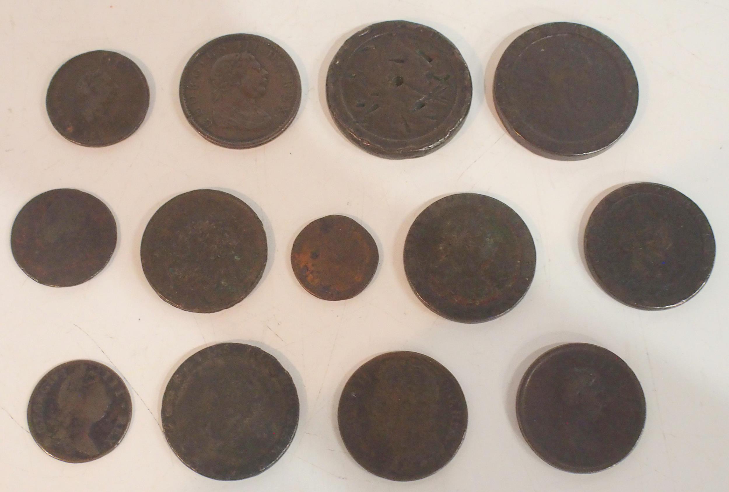 George III (1760-1820) various Cartwheel 2 pence, Cartwheel 1 pence, half penny, 1 stiver etc (13)