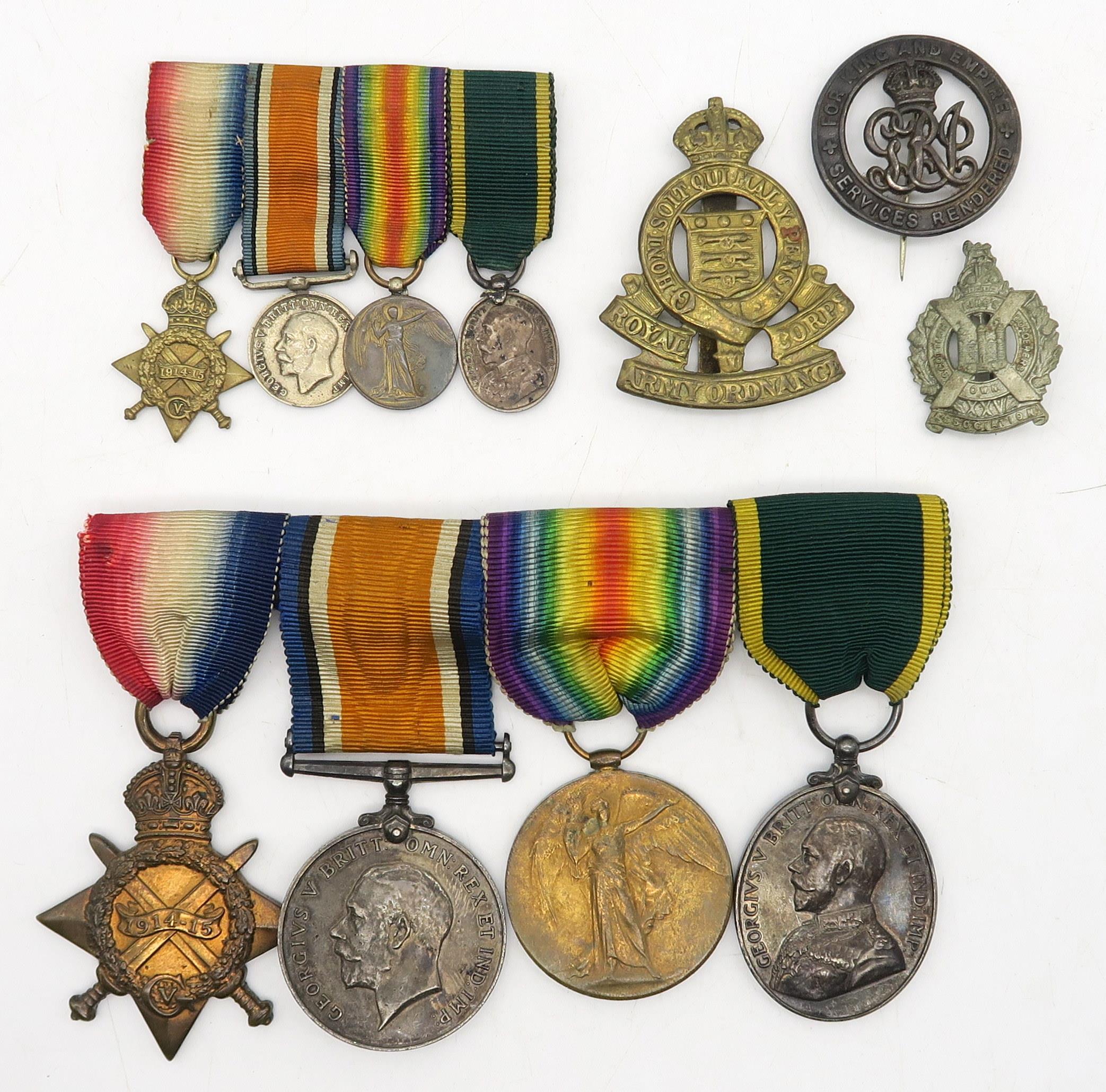 A WW1 ROYAL ARMY MEDICAL CORPS MEDAL GROUP OF FOUR  Awarded to S. Sjt. J.F.S. Brown R.A.M.C.,