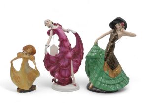 A Coalport figure Rio Rita, no 191/2000, a Wade figure Jean 2 and a continental figure of a dancer