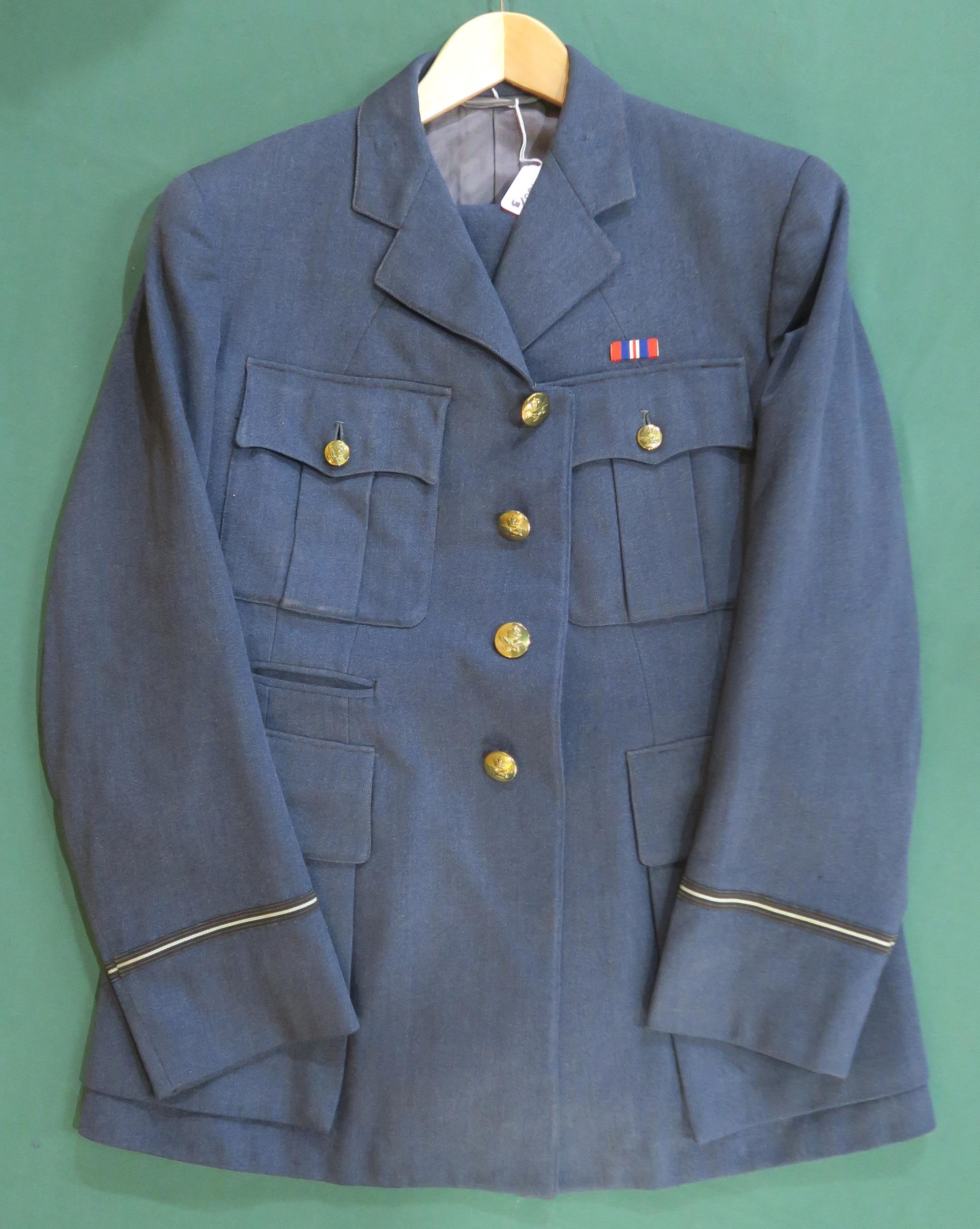 A WW2-period RAF officer's service dress uniform, comprising tunic with War Medal ribbon bar, - Image 3 of 4