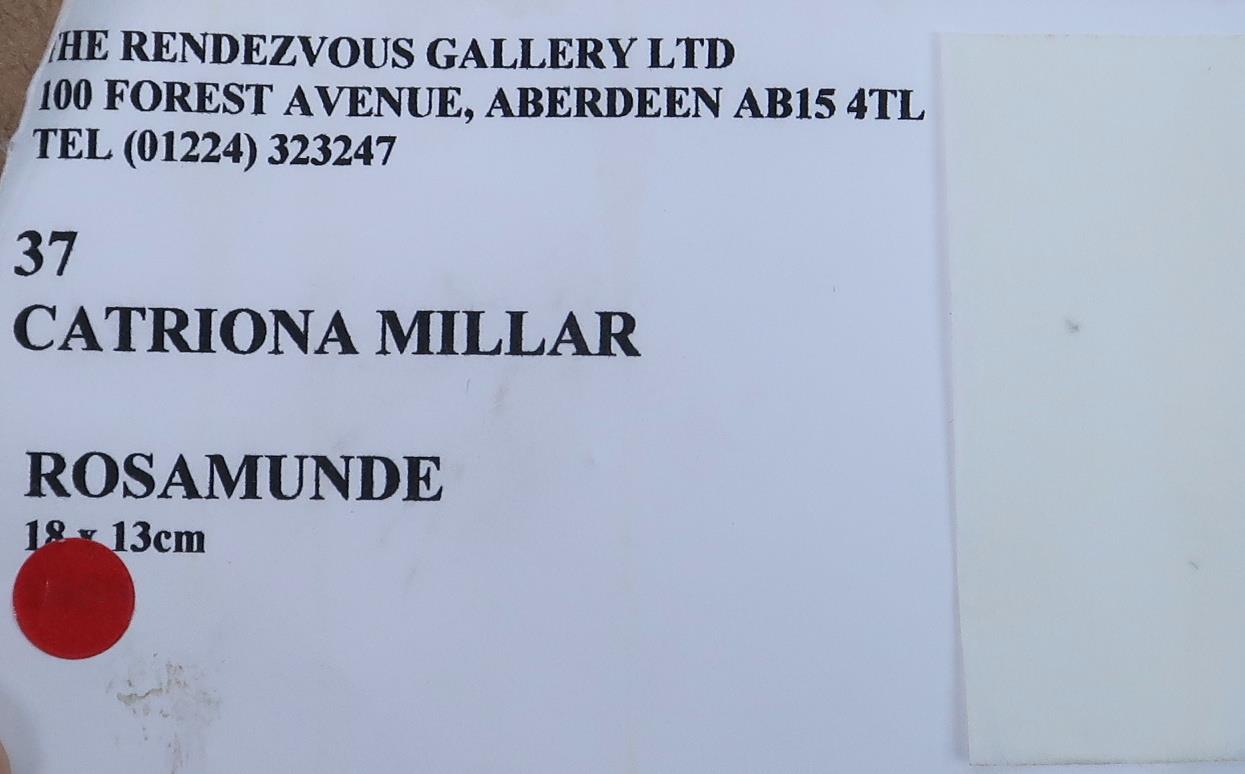 CATRIONA MILLAR (SCOTTISH CONTEMPORARY)  ROSAMUNDE  Oil on board, signed with initials lower left, - Image 5 of 5