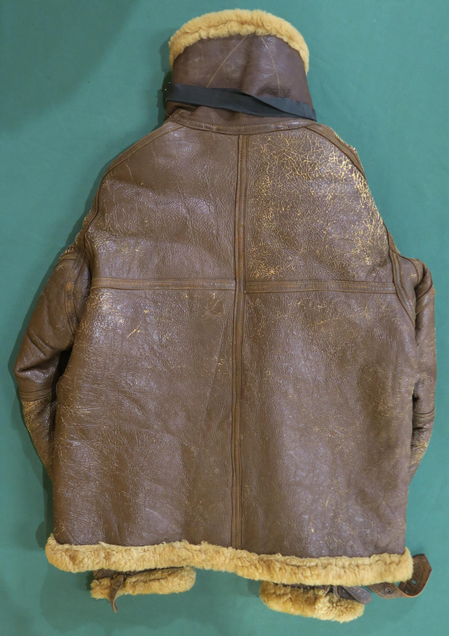 A an early-WW2 RAF Irvin sheepskin flight jacket, chest measuring approx. 23' armpit-to-armpit - Image 2 of 3