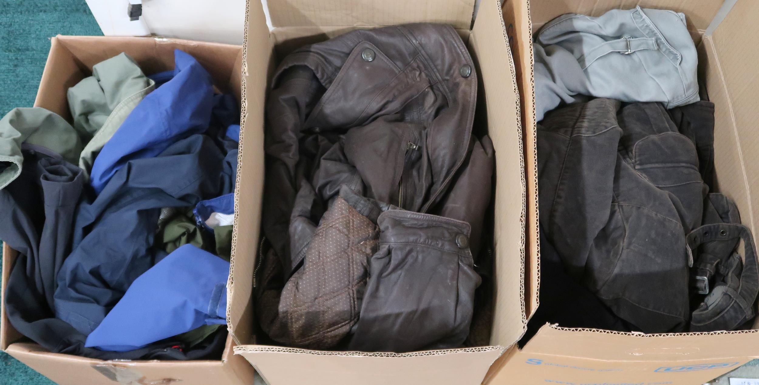 A large mixed lot of gents jackets/coats with numerous leather and waxed canvas examples to - Image 2 of 2