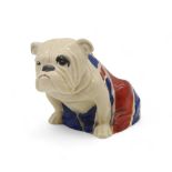 A Royal Doulton D5913 Bulldog draped in a Union Jack figure, 10 x 10cm Condition Report:chipped to