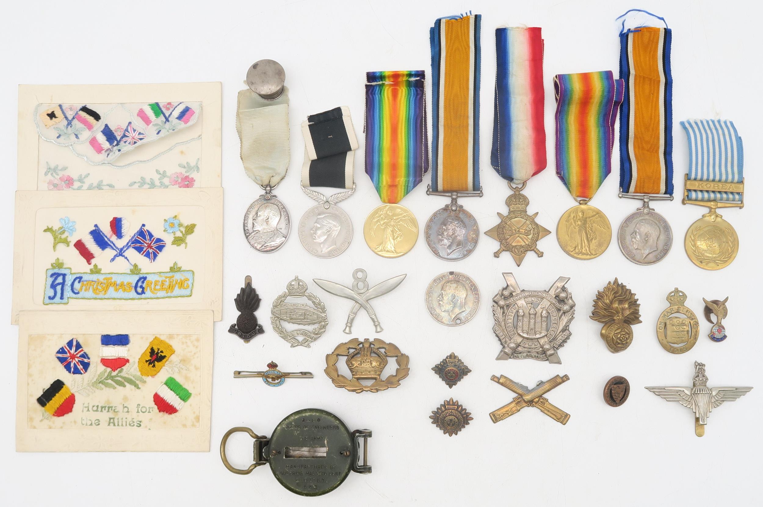 A WW1 medal group of three awarded to 194312 J. Ellis, Petty Officer First Class, Royal Navy,
