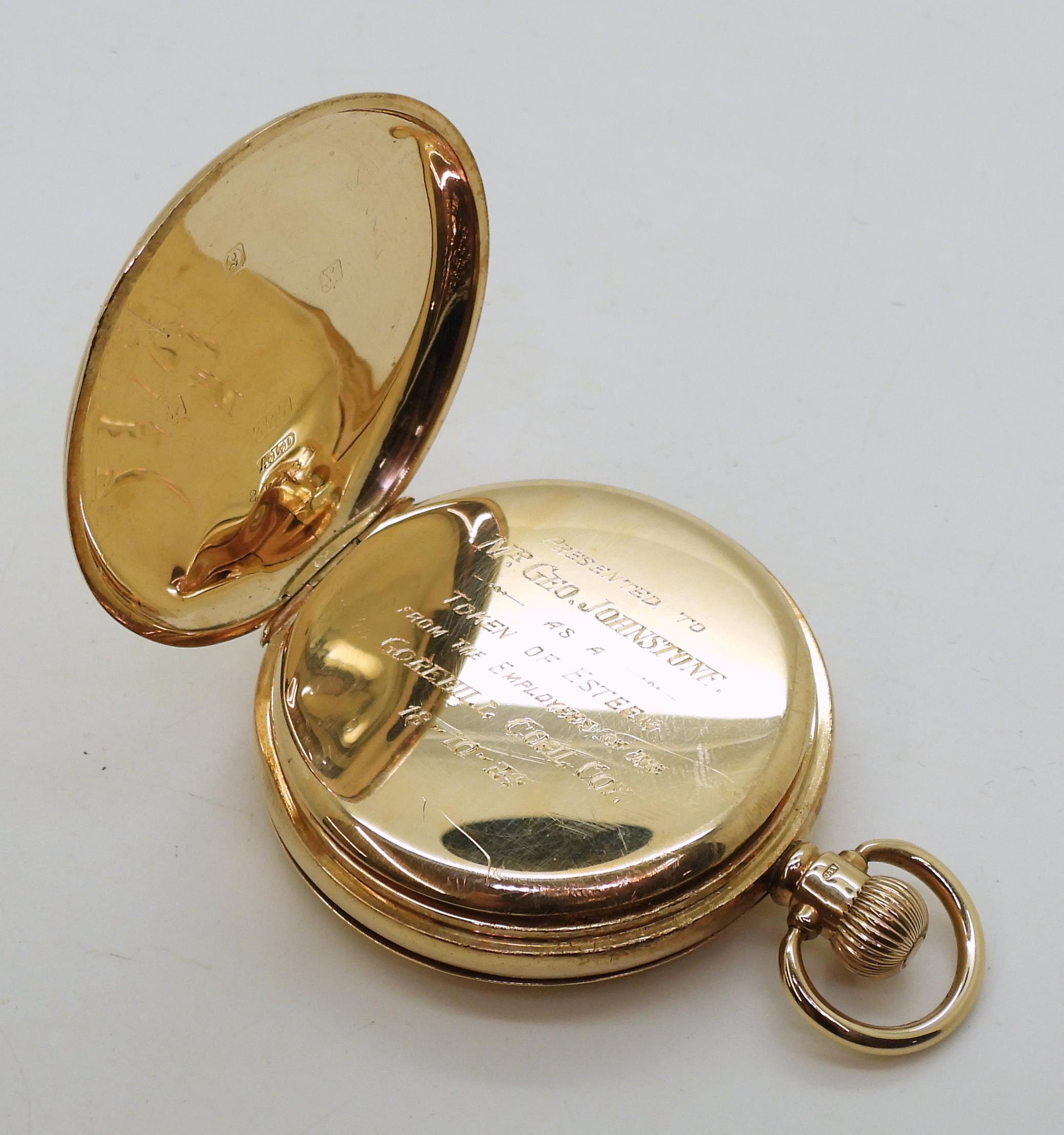 A 9ct gold The Angus full hunter pocket watch, inner dust cover  inscribed, diameter 5cm, weight - Image 6 of 9