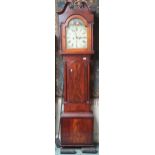 A 18th/19th century JAs Berry, Aberdeen mahogany cased grandfather clock with scrolled surmounted