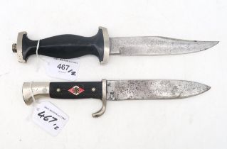 A German Third Reich Hitler Youth knife by W.K.C., Solingen, the blade marked "RZM M7/42 1936", with