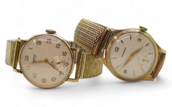 A 9ct gold cased gents Garrard watch, hallmarked Birmingham 1965, together with a 9ct gold cased