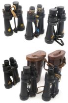 Six pairs of Barr & Stroud military-issue 7x binoculars, including two cased pairs (6) Condition