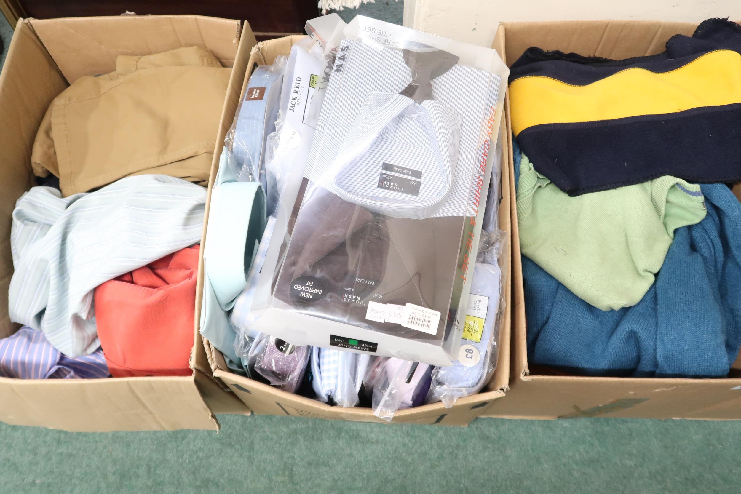 A lot of six boxes of gents knitwear and shirts to include Shetland wool, P,G Field, James Pringle - Image 2 of 3