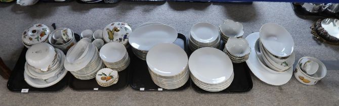 A collection of tablewares including Royal Worcester Evesham and a Chinese white glazed setw ith