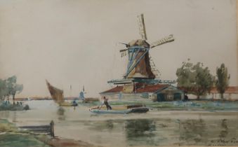 JAMES GARDEN LAING RSW (SCOTTISH 1852-1915)  ZAANDAM  Watercolour, signed lower right, 16 x 26cm