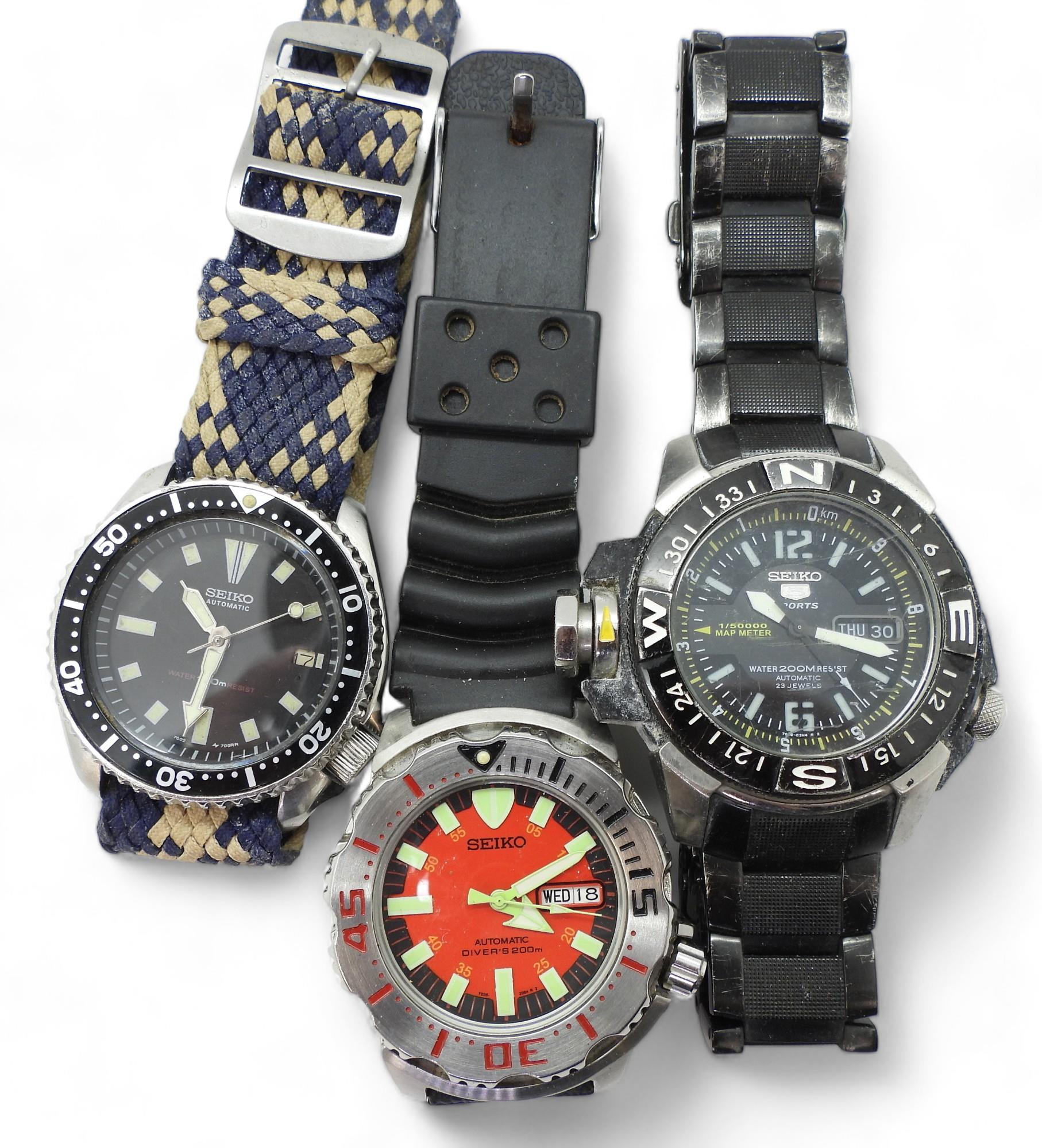 Three Seiko automatic watches Condition Report:No condition report available.