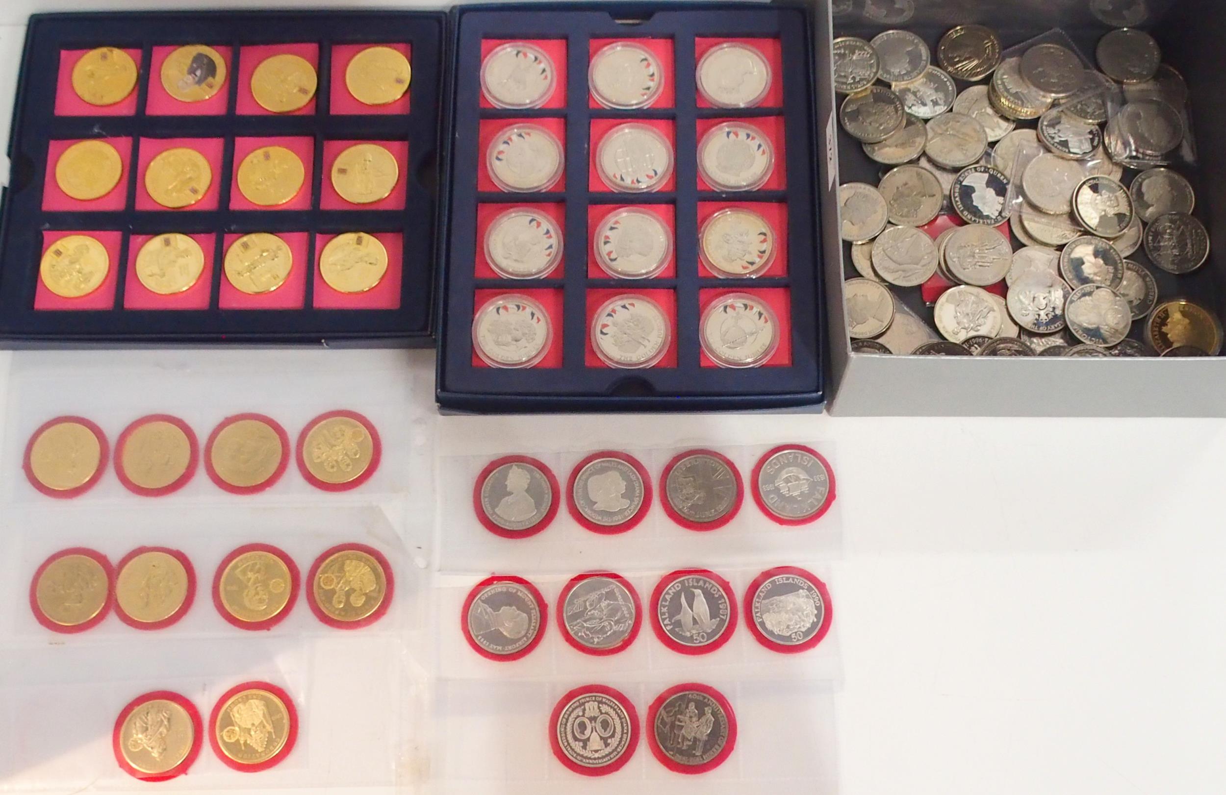 Commemorative Coins a lot comprising The Queens Golden Jubilee Collection, a collection of Tristan