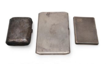 A large silver cigarette case, by Rodenic Manufacturing Co, Birmingham 1917, another smaller example