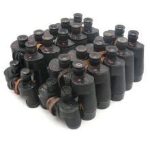 Ten pairs of WW2-period 7x50 binoculars by Research Enterprise Limited (R.E.L.), Canada; together