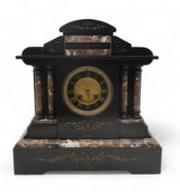 A slate and marble mantle clock Condition Report:Available upon request