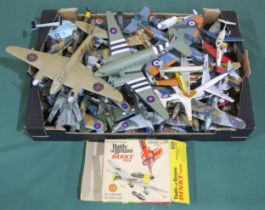 A large collection of model military aircraft, largely by Dinky Toys, to include multiple A6M5