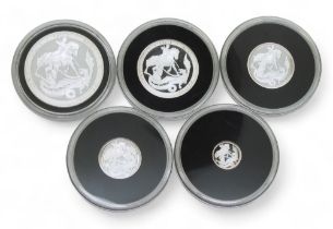 Elizabeth II (1952-2022) 2022 Proof Silver Sovereign Five Coin Set with COA and presentation box