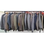 A lot of twenty four assorted gents sports coats, blazers and suit jackets to include Harris Tweed