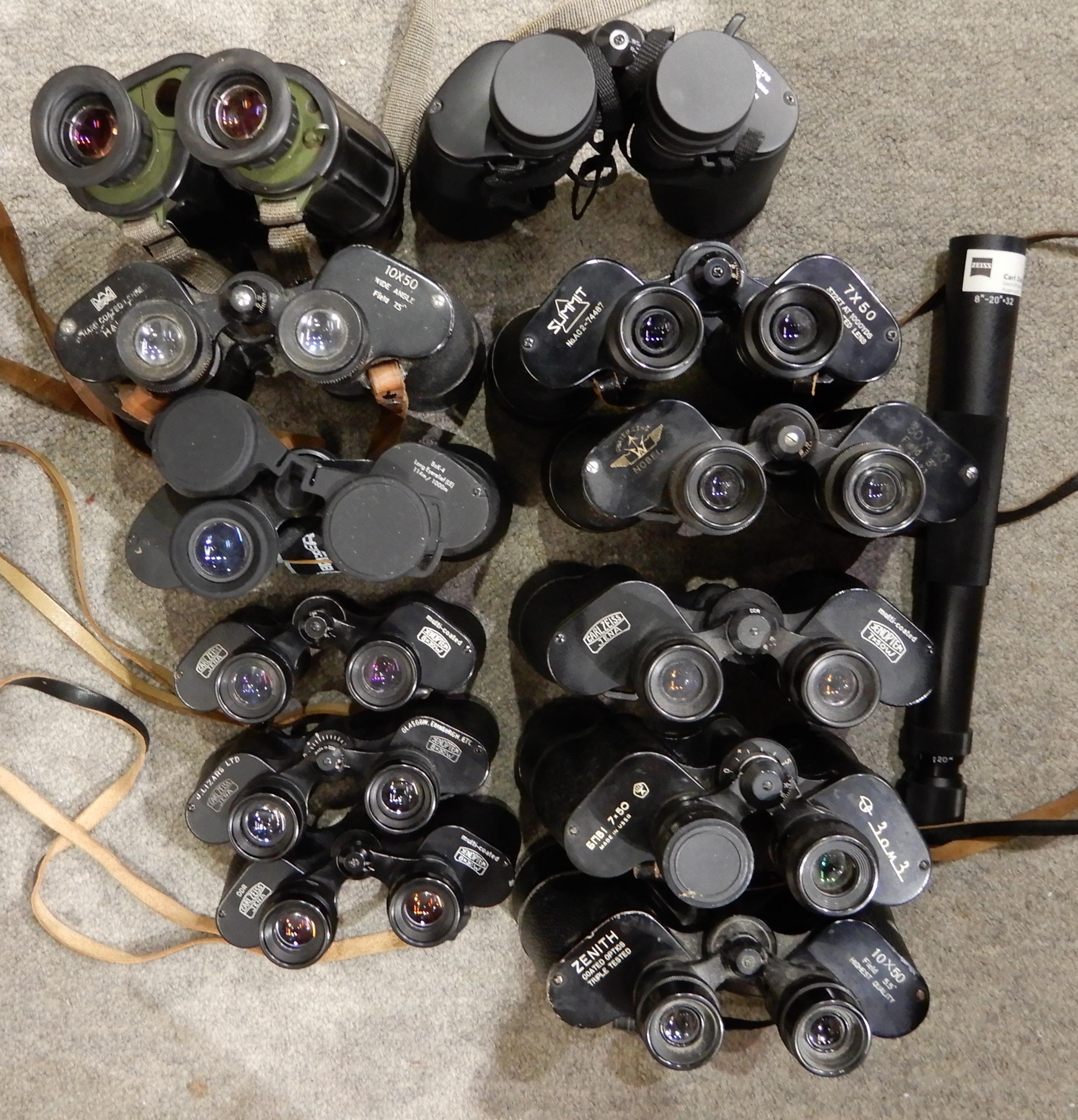 A quantity of binoculars various makers and models Carl Zeiss, Taylor Hobson, Tento etc Condition - Image 7 of 23