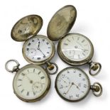 A large Waltham full hunter pocket watch, stamped Dueber Sterling 925, a silver Limit open face (