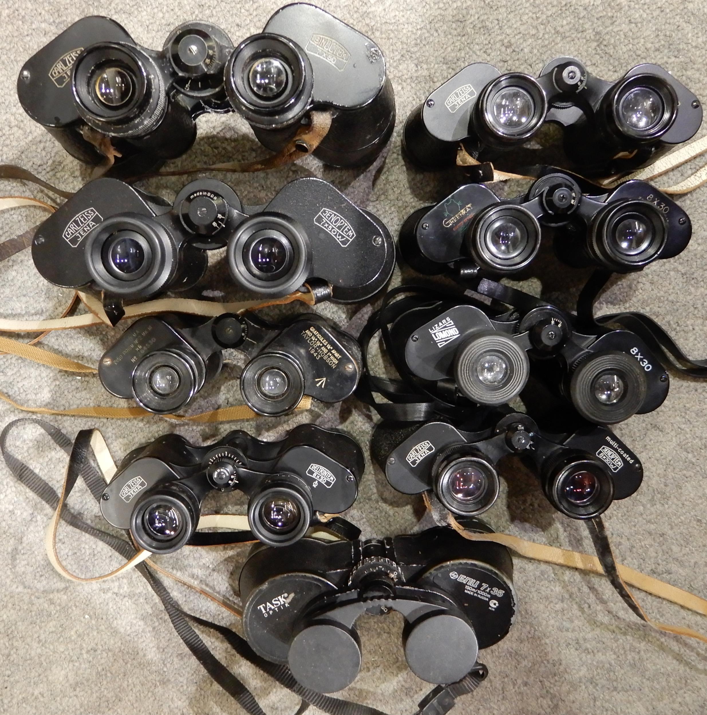 A quantity of binoculars various makers and models Carl Zeiss, Taylor Hobson, Tento etc Condition - Image 5 of 23