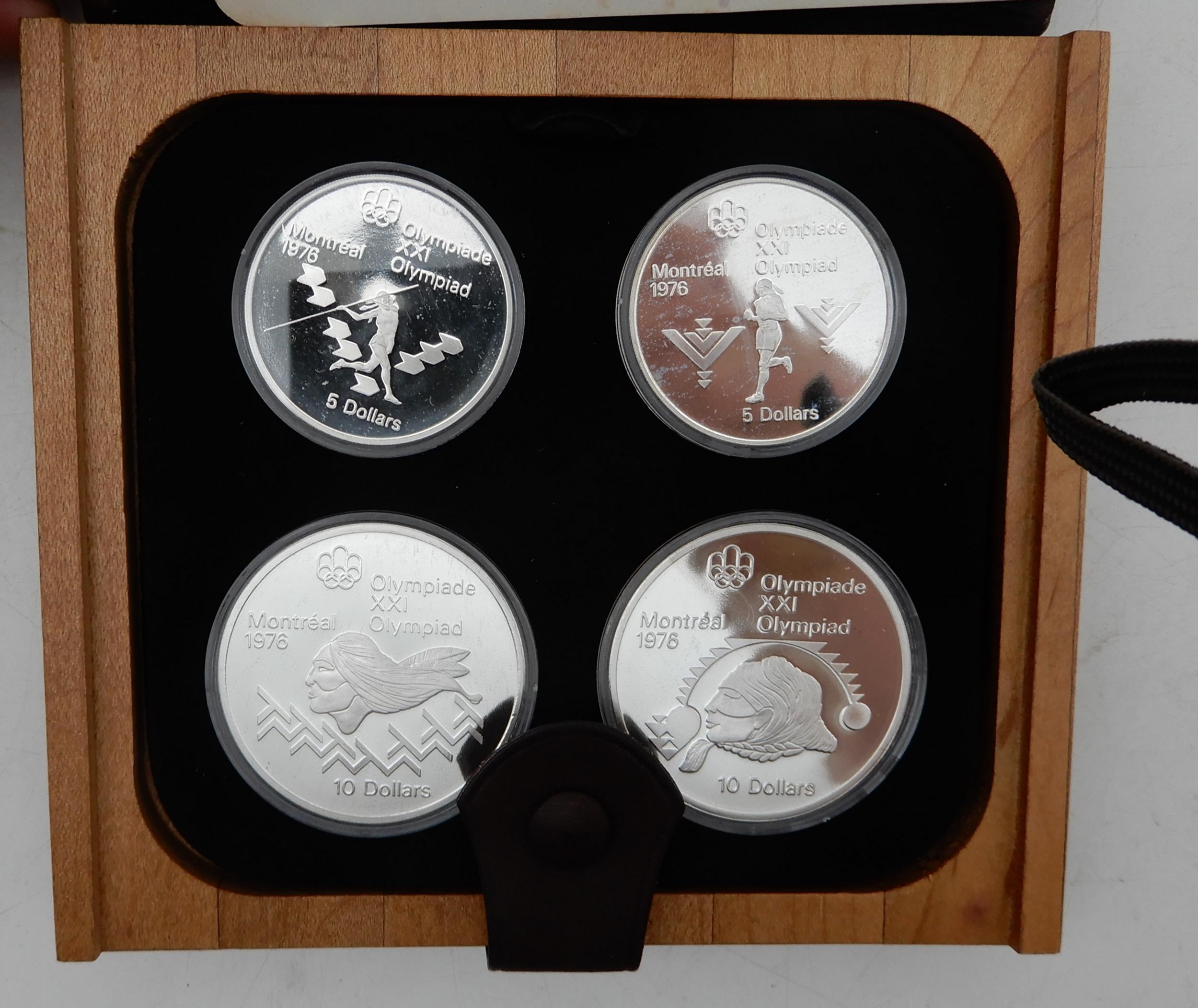 Canada Montreal Olympics 1976 silver four coin proof sets in presentation cases (4) Condition - Image 6 of 7