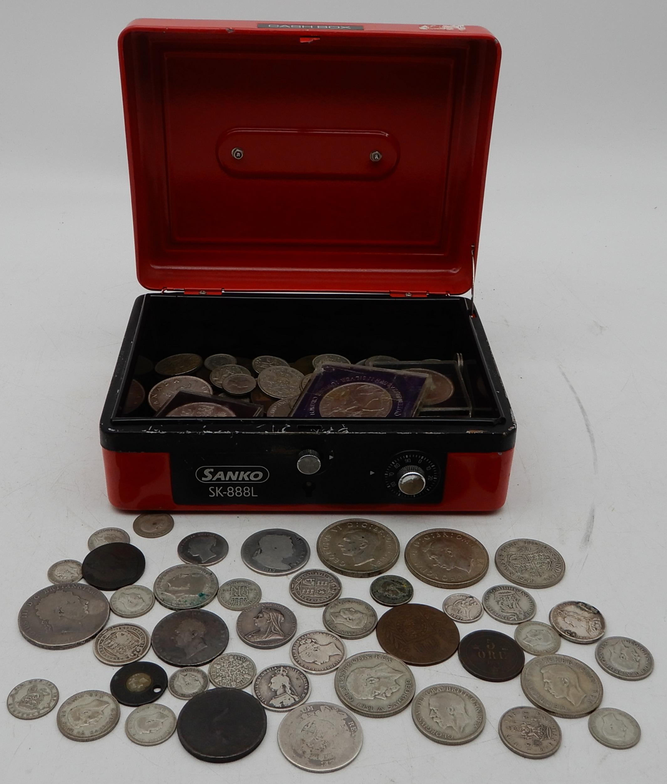 A lot comprising various Great Britain coins with George III and Victoria examples  Condition