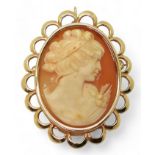 A 14k gold cameo brooch, weight 7.8gms Condition Report:Available upon request