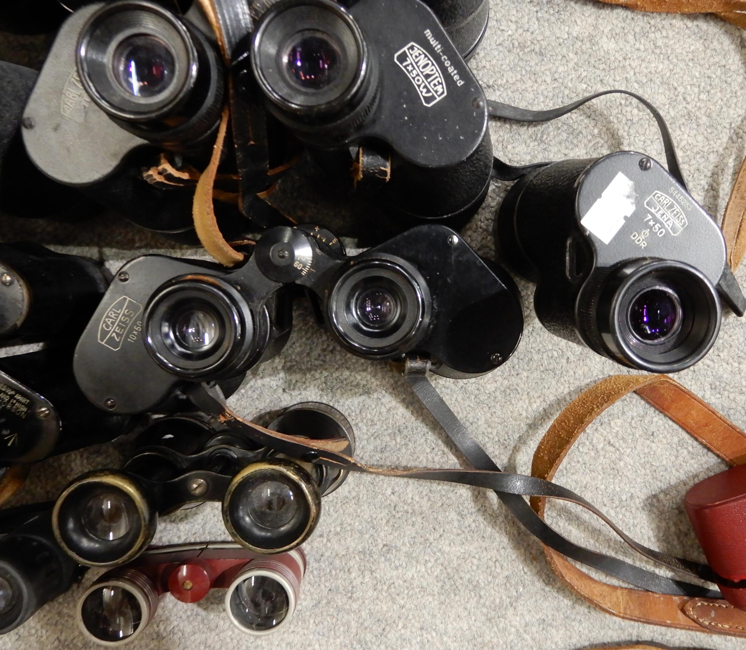 A quantity of binoculars various makers and models Carl Zeiss, Taylor Hobson, Tento etc Condition - Image 23 of 23