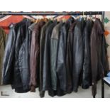 A lot of twelve assorted gents leather coats/jackets (12) Condition Report:Available upon request