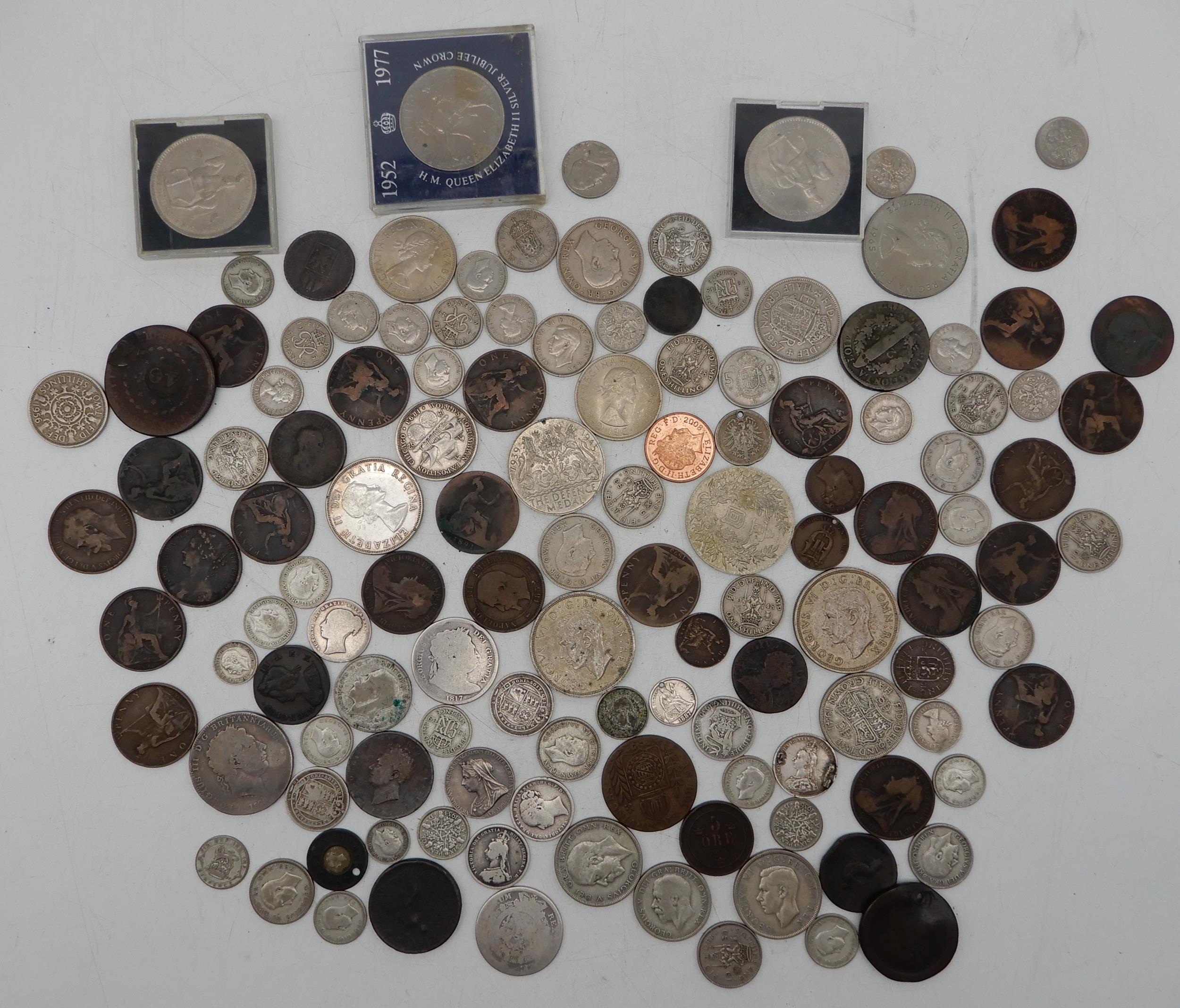 A lot comprising various Great Britain coins with George III and Victoria examples  Condition - Image 3 of 8