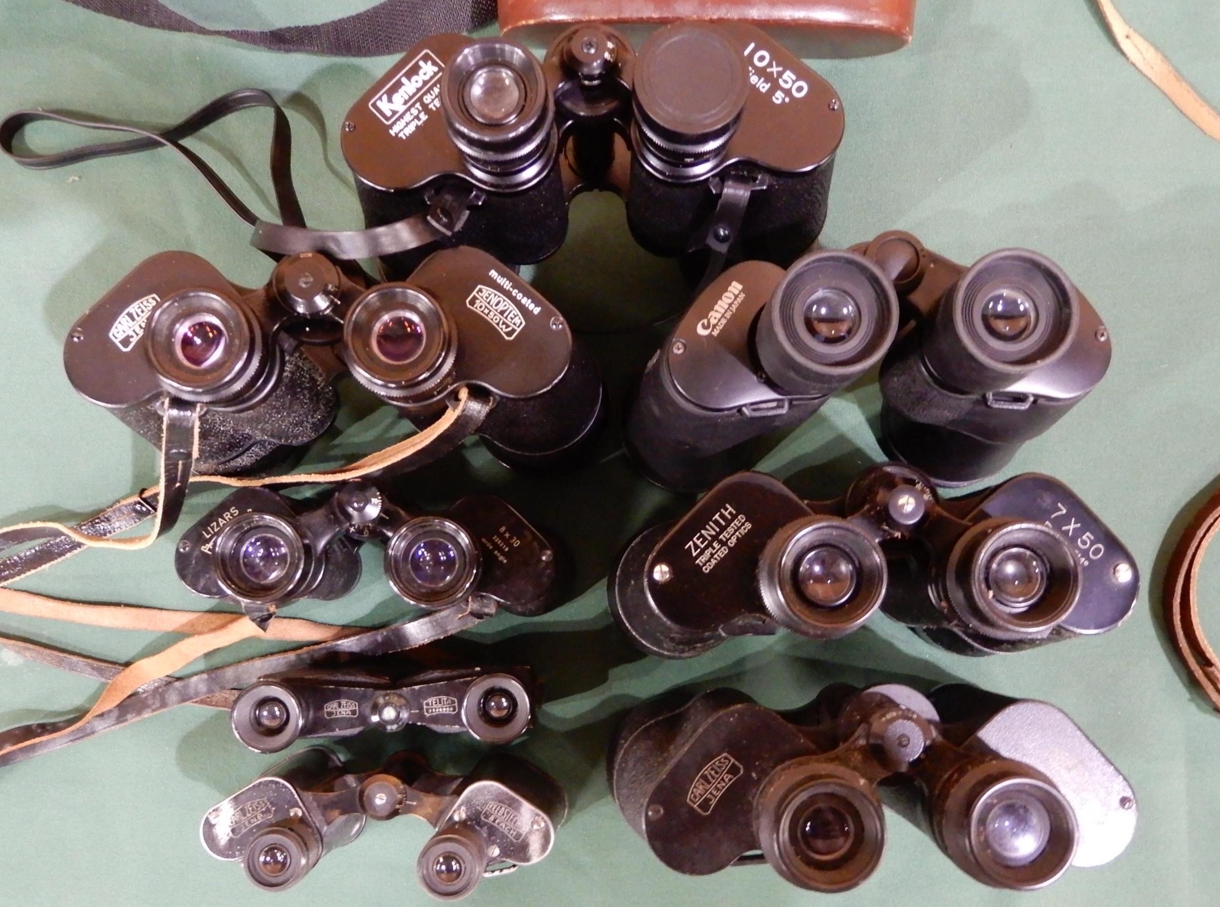 Carl Zeiss Jenna a lot comprising various Carl Zeiss binoculars together examples from Canon, - Image 4 of 8