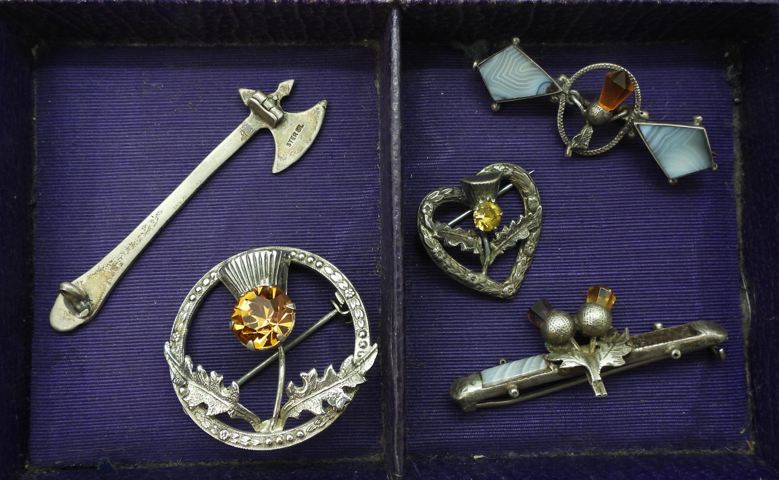 Scottish themed jewellery to include an Iain MacCormick, pen annular brooch, a further example by - Image 4 of 4