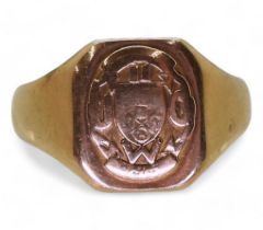 A 10K gold signet ring, size W, weight 5.7gms Condition Report:Available upon request