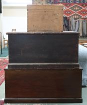 A lot comprising two assorted pine blanket chests and another smaller pine chest (3) Condition