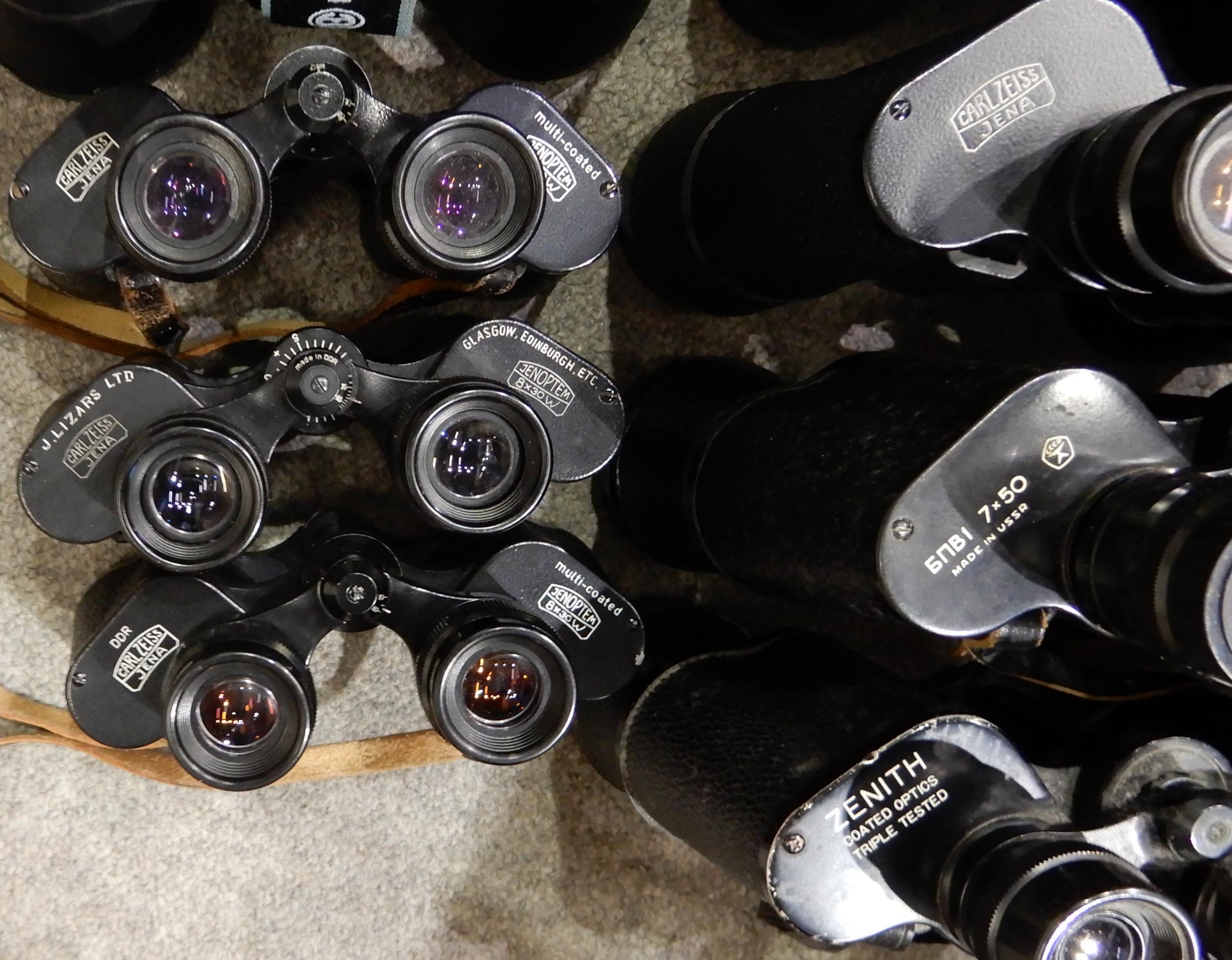 A quantity of binoculars various makers and models Carl Zeiss, Taylor Hobson, Tento etc Condition - Image 9 of 23