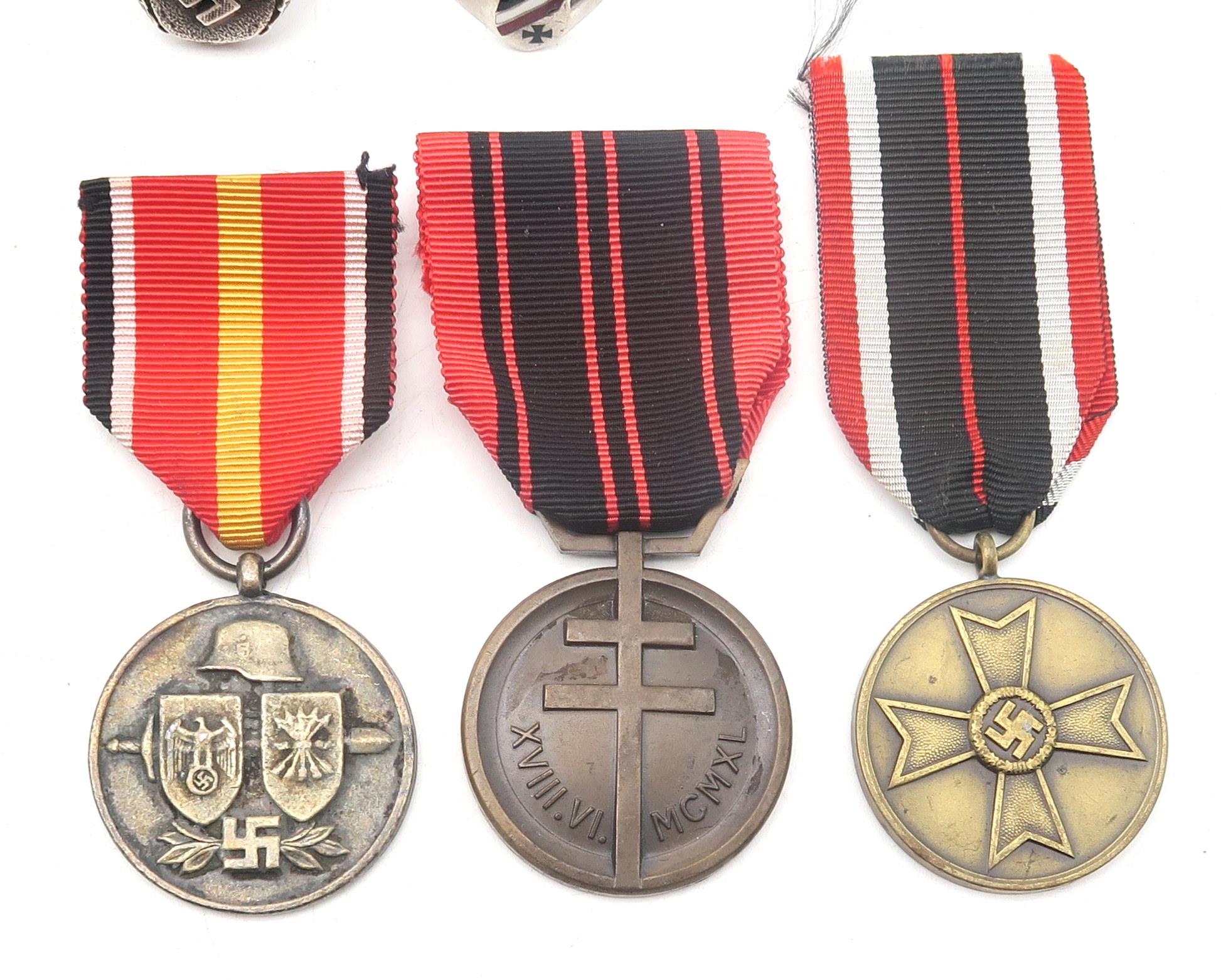 A collection of German military medals, comprising Third Reich West Wall Medal, retaining issue - Image 3 of 5