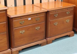 A pair of contemporary Younger two drawer bedside chests, 57cm high x 61cm wide x 46cm deep