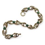 A 9ct gold turquoise set bracelet, length 19cm, weight 10.7gms Condition Report:Available upon