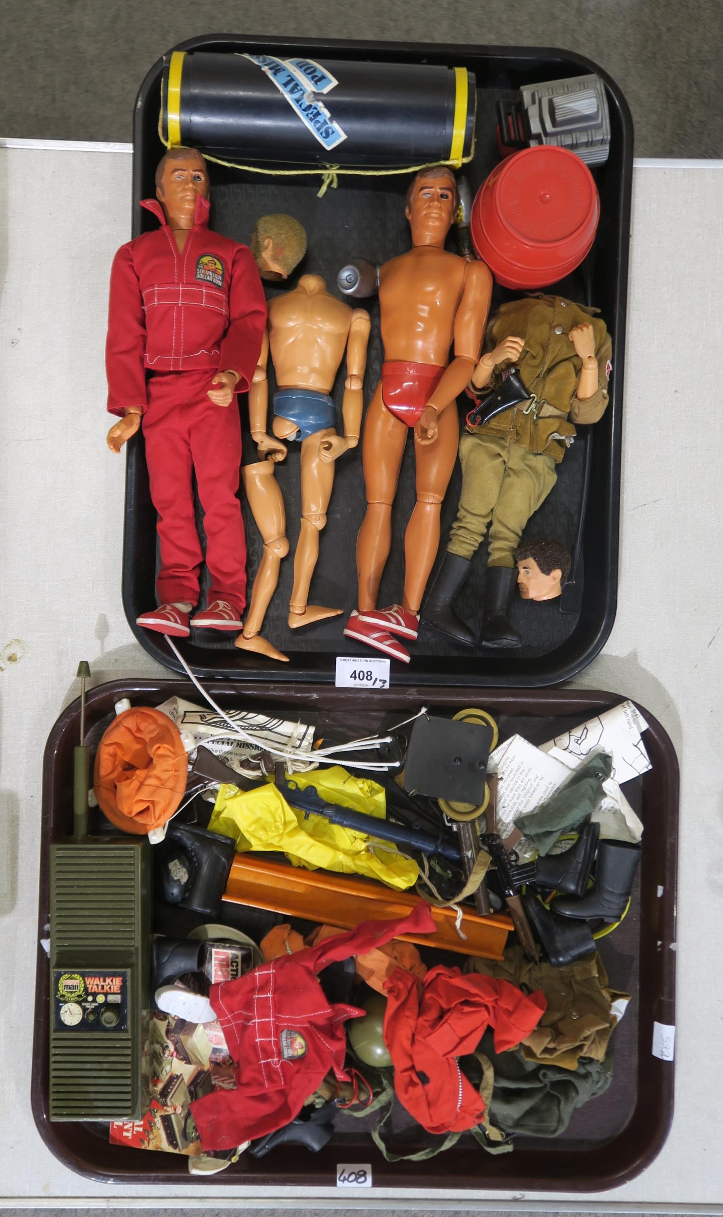 Two Six Million Dollar Man Steve Austin action figures, two vintage Action Men and an assortment - Image 2 of 4
