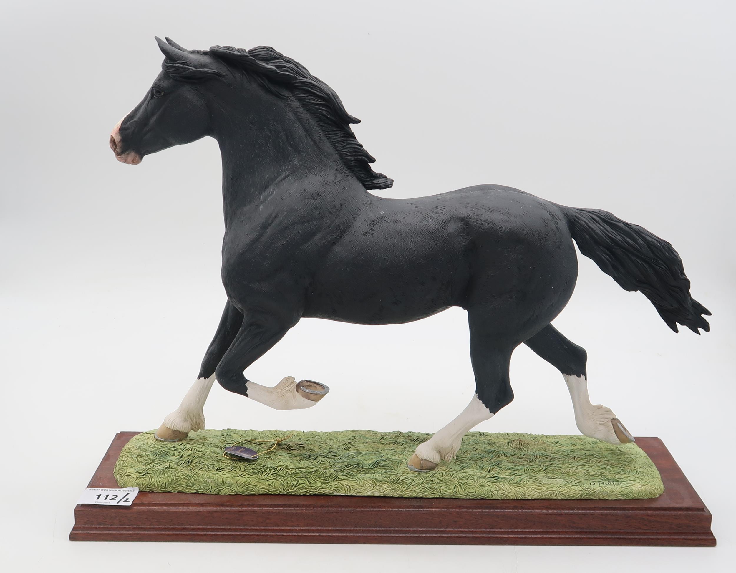 A Border Fine Arts limited edition horse, Black Welsh Cob, model number B1035A, by David Mayer, with