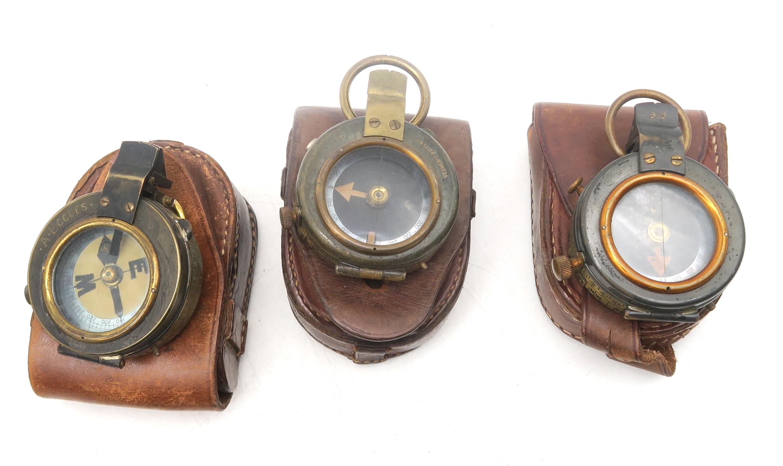 Eight various compasses, to include a WW1 military-issue Verners Pattern example by E.R. Watts & - Image 3 of 4