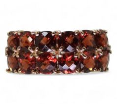 A 9ct gold garnet cluster ring, size K, weight 3.3gms Condition Report:Available upon request