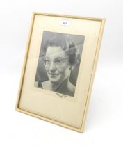 A framed portrait by the Glasgow photographer John Stephens Orr (1907-1990); the subject, a lady