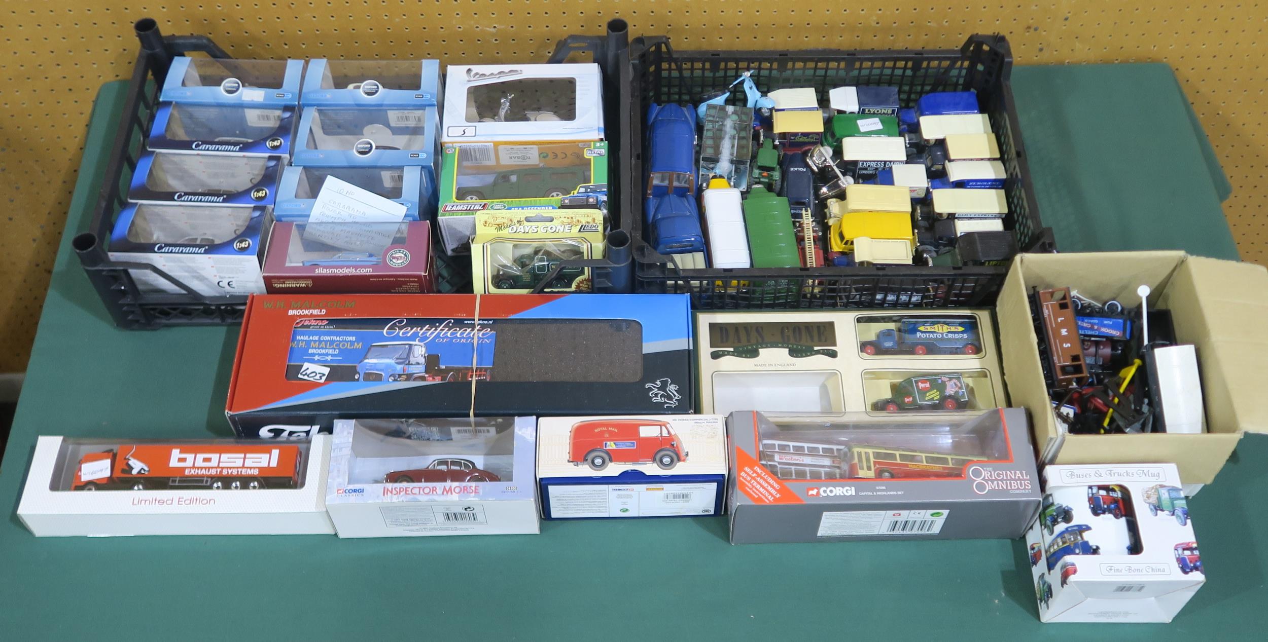 A collection of boxed die-cast model vehicles, largely in 1:43 scale by Oxford, also including a