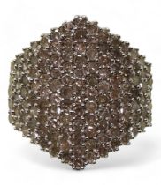 A 9ct gold pave diamond cluster ring, size J1/2, weight 5gms Condition Report:Available upon